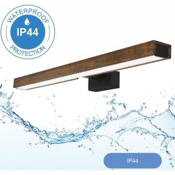 Brilagi - LED Bathroom mirror lighting WOODY MIRROR LED/12W/230V 60 cm IP44 oak walnut/black