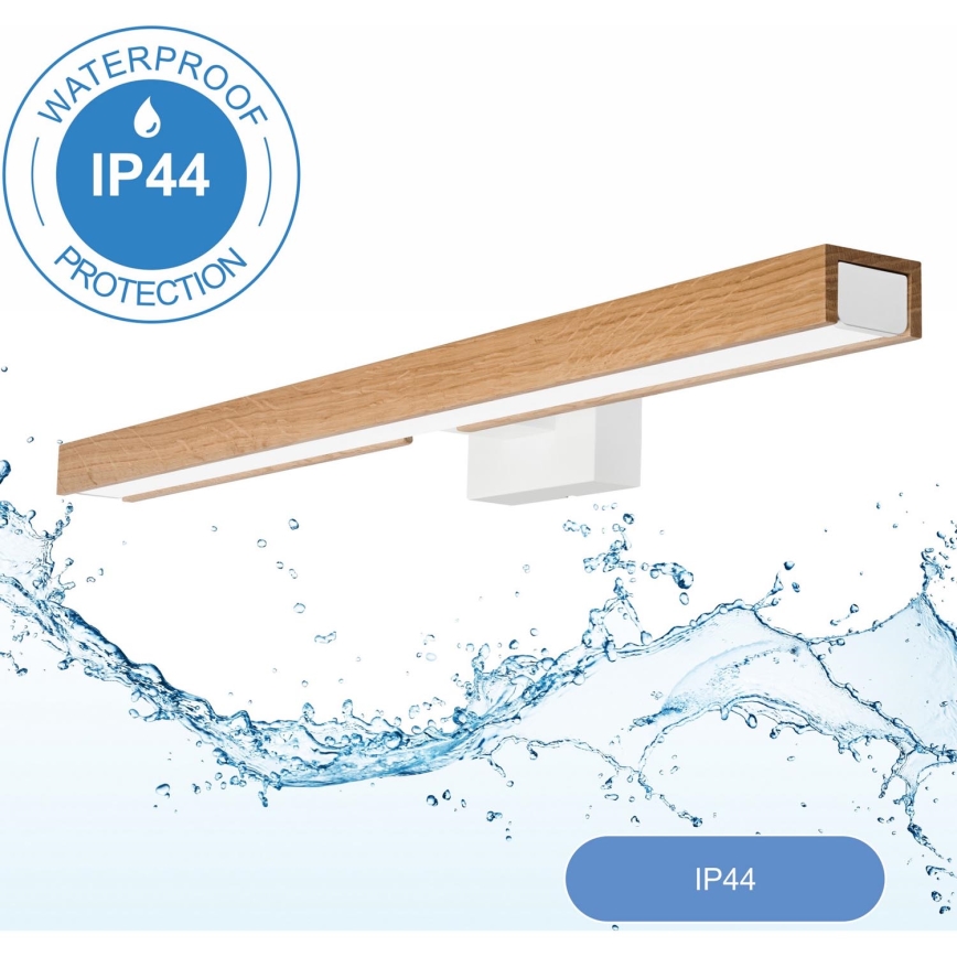 Brilagi - LED Bathroom mirror lighting WOODY MIRROR LED/12W/230V 60 cm IP44 oak/white
