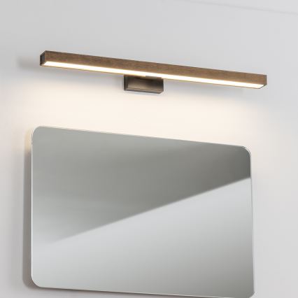 Brilagi - LED Bathroom mirror lighting WOODY MIRROR LED/12W/230V 60 cm IP44 oak walnut/black