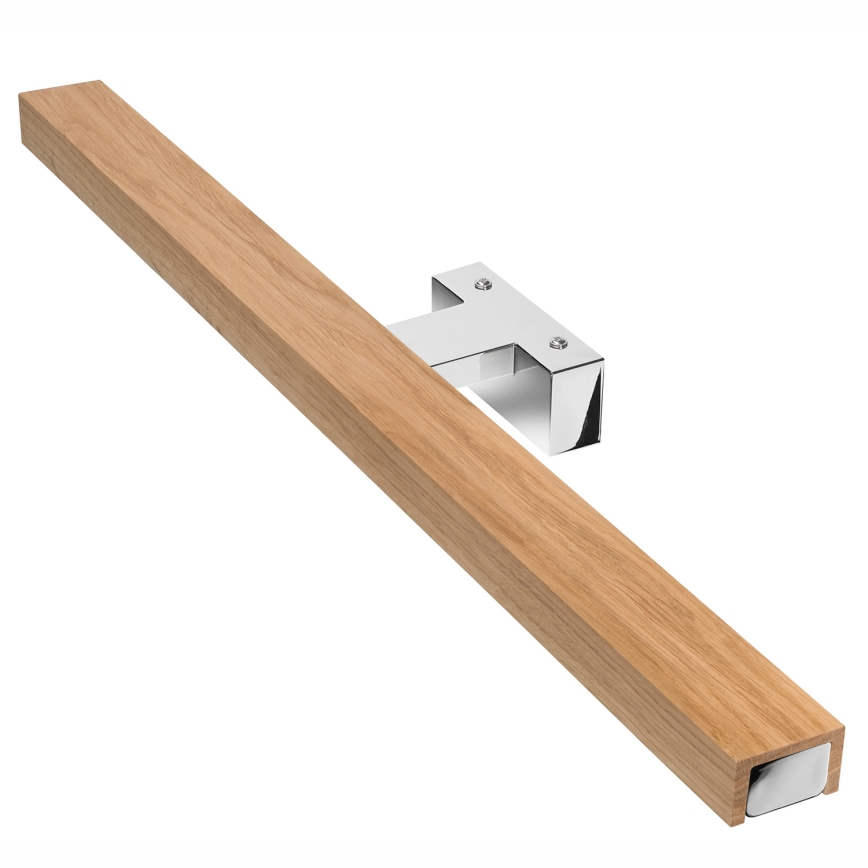 Brilagi - LED Bathroom mirror lighting WOODY MIRROR LED/12W/230V 60 cm IP44 oak/shiny chrome