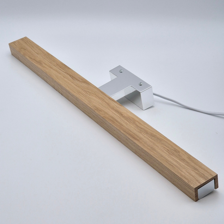 Brilagi - LED Bathroom mirror lighting WOODY MIRROR LED/12W/230V 60 cm IP44 oak/shiny chrome