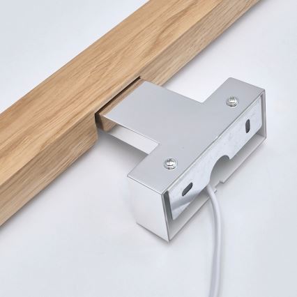 Brilagi - LED Bathroom mirror lighting WOODY MIRROR LED/12W/230V 60 cm IP44 oak/shiny chrome