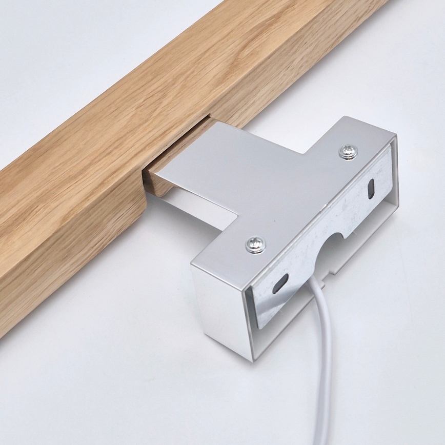 Brilagi - LED Bathroom mirror lighting WOODY MIRROR LED/12W/230V 60 cm IP44 oak/shiny chrome