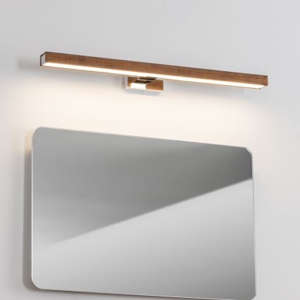 Brilagi - LED Bathroom mirror lighting WOODY MIRROR LED/12W/230V 60 cm IP44 oak cherry/shiny chrome