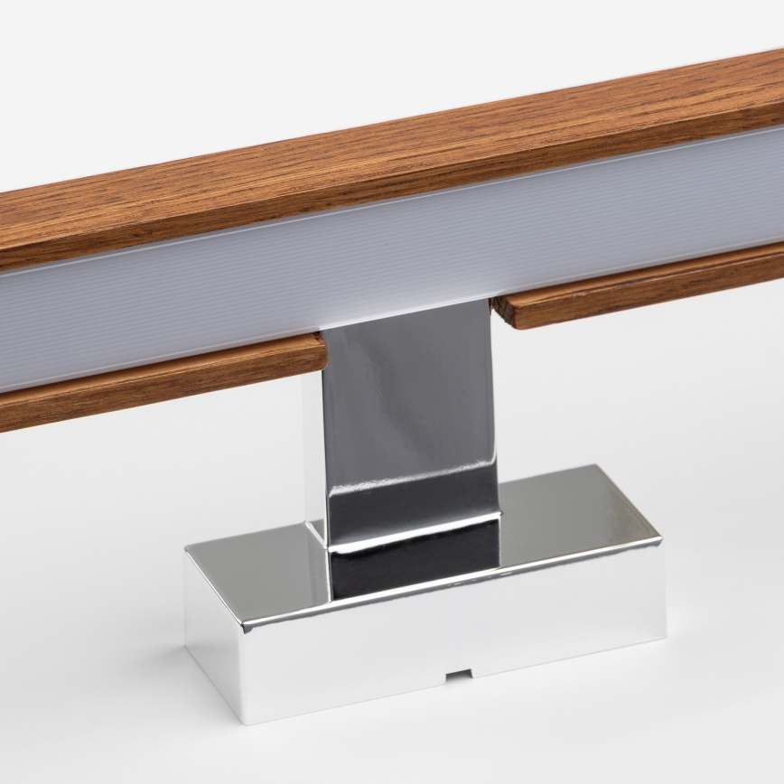 Brilagi - LED Bathroom mirror lighting WOODY MIRROR LED/12W/230V 60 cm IP44 oak cherry/shiny chrome
