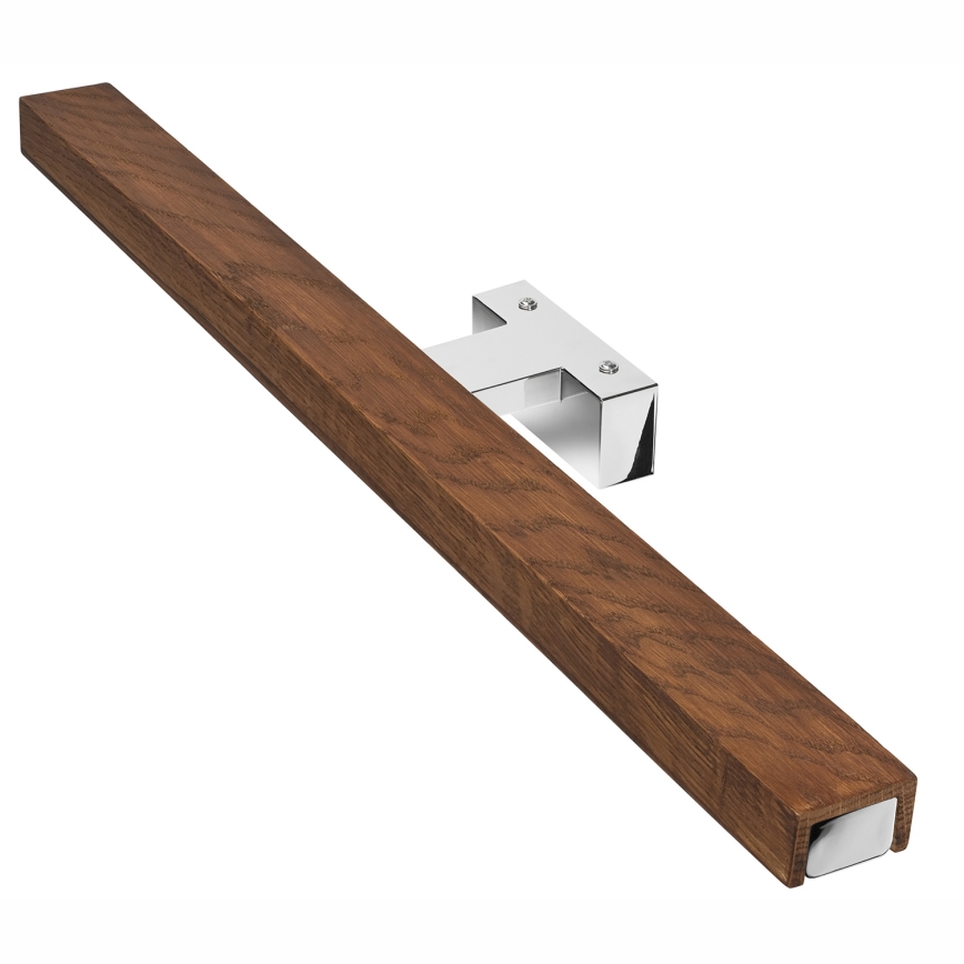Brilagi - LED Bathroom mirror lighting WOODY MIRROR LED/12W/230V 60 cm IP44 oak cherry/shiny chrome