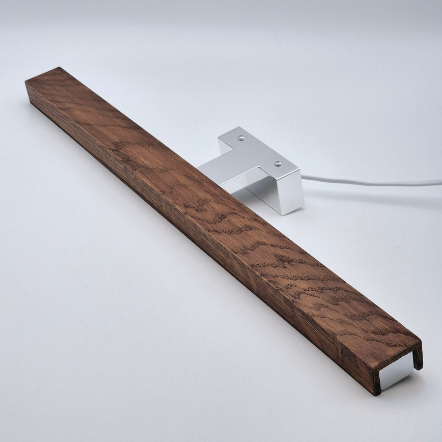 Brilagi - LED Bathroom mirror lighting WOODY MIRROR LED/12W/230V 60 cm IP44 oak cherry/shiny chrome