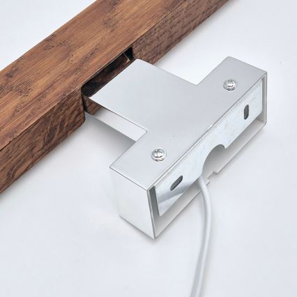 Brilagi - LED Bathroom mirror lighting WOODY MIRROR LED/12W/230V 60 cm IP44 oak cherry/shiny chrome