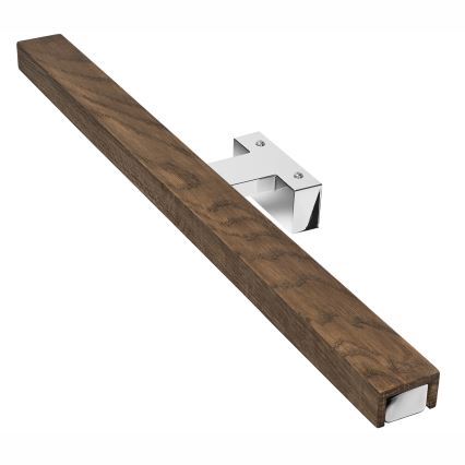 Brilagi - LED Bathroom mirror lighting WOODY MIRROR LED/12W/230V 60 cm IP44 oak walnut/shiny chrome