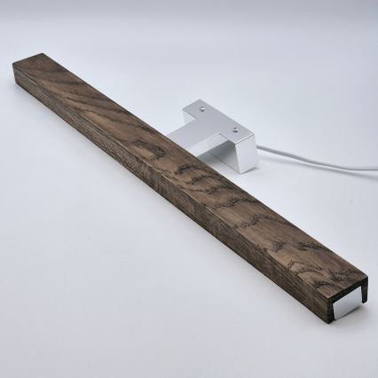 Brilagi - LED Bathroom mirror lighting WOODY MIRROR LED/12W/230V 60 cm IP44 oak walnut/shiny chrome