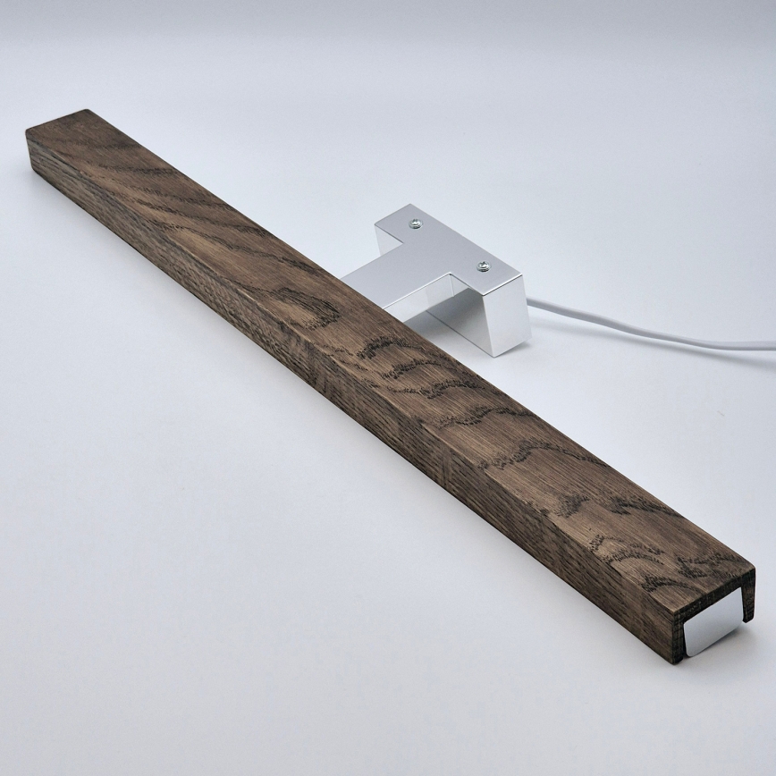 Brilagi - LED Bathroom mirror lighting WOODY MIRROR LED/12W/230V 60 cm IP44 oak walnut/shiny chrome