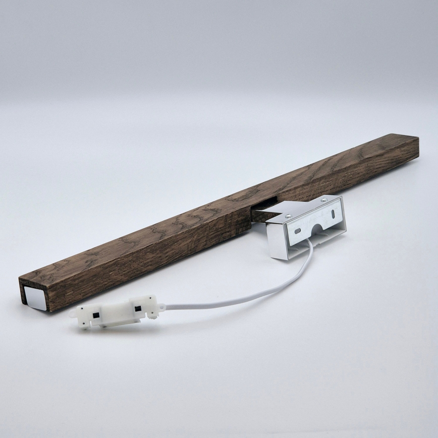 Brilagi - LED Bathroom mirror lighting WOODY MIRROR LED/12W/230V 60 cm IP44 oak walnut/shiny chrome