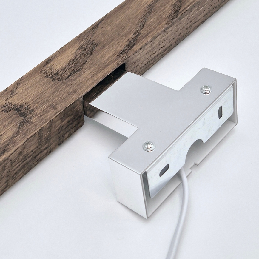 Brilagi - LED Bathroom mirror lighting WOODY MIRROR LED/12W/230V 60 cm IP44 oak walnut/shiny chrome