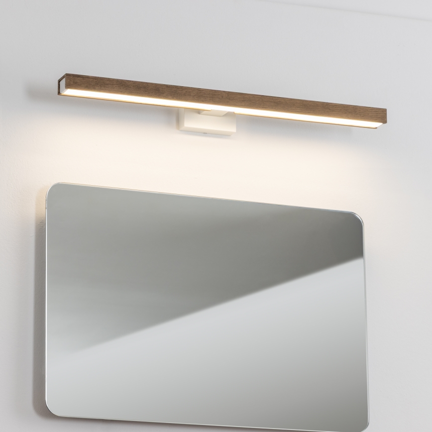 Brilagi - LED Bathroom mirror lighting WOODY MIRROR LED/12W/230V 60 cm IP44 oak walnut/white