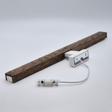 Brilagi - LED Bathroom mirror lighting WOODY MIRROR LED/12W/230V 60 cm IP44 oak walnut/white
