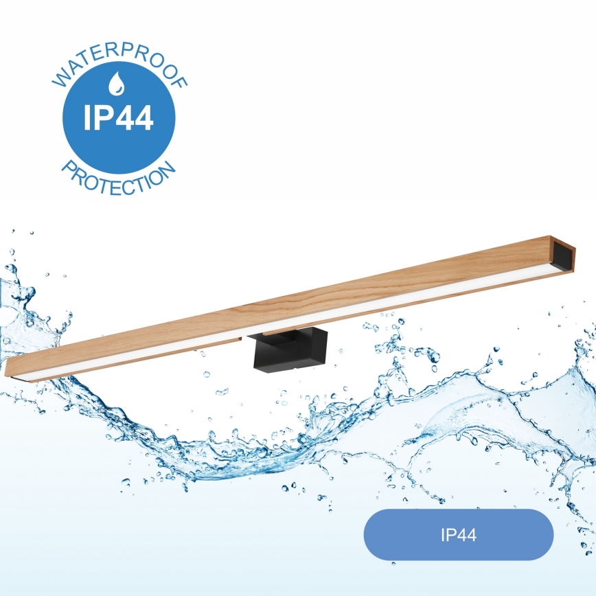 Brilagi - LED Bathroom mirror lighting WOODY MIRROR LED/15W/230V 90 cm IP44 oak/black