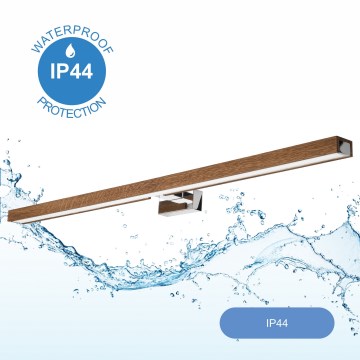 Brilagi - LED Bathroom mirror lighting WOODY MIRROR LED/15W/230V 90 cm IP44 oak cherry/shiny chrome