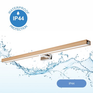 Brilagi - LED Bathroom mirror lighting WOODY MIRROR LED/15W/230V 90 cm IP44 oak/shiny chrome