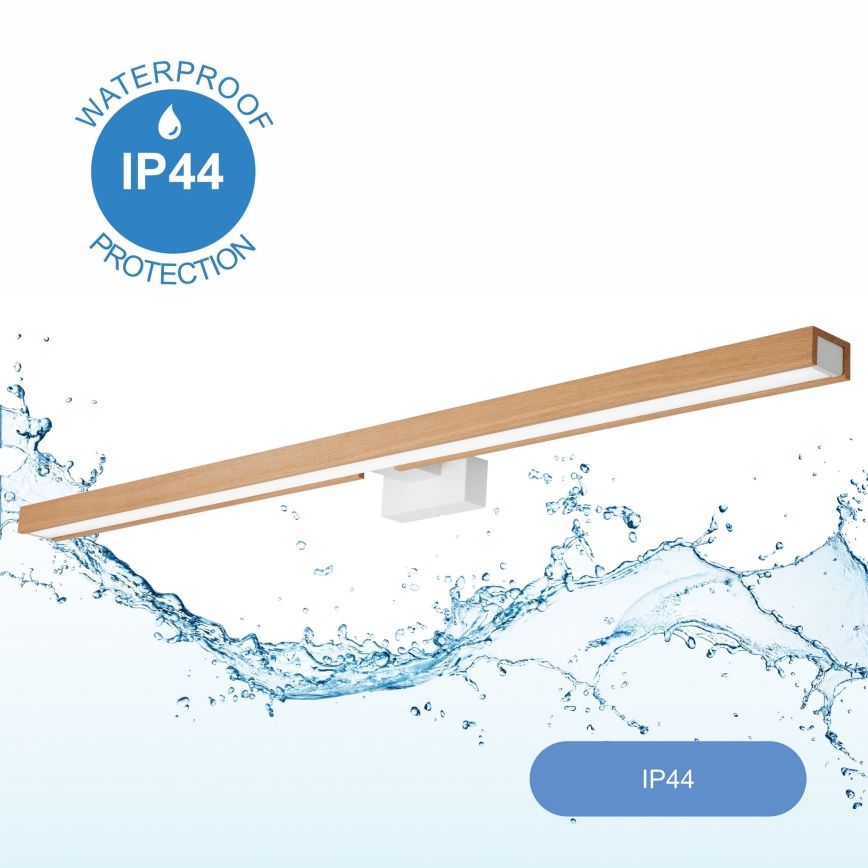 Brilagi - LED Bathroom mirror lighting WOODY MIRROR LED/15W/230V 90 cm IP44 oak/white