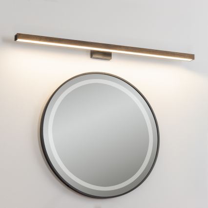 Brilagi - LED Bathroom mirror lighting WOODY MIRROR LED/15W/230V 90 cm IP44 oak walnut/black