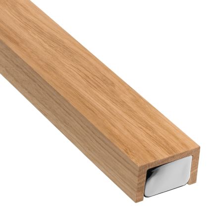Brilagi - LED Bathroom mirror lighting WOODY MIRROR LED/15W/230V 90 cm IP44 oak/shiny chrome