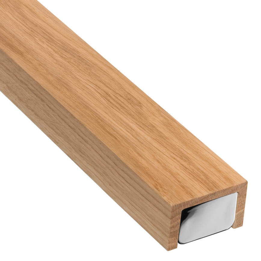 Brilagi - LED Bathroom mirror lighting WOODY MIRROR LED/15W/230V 90 cm IP44 oak/shiny chrome