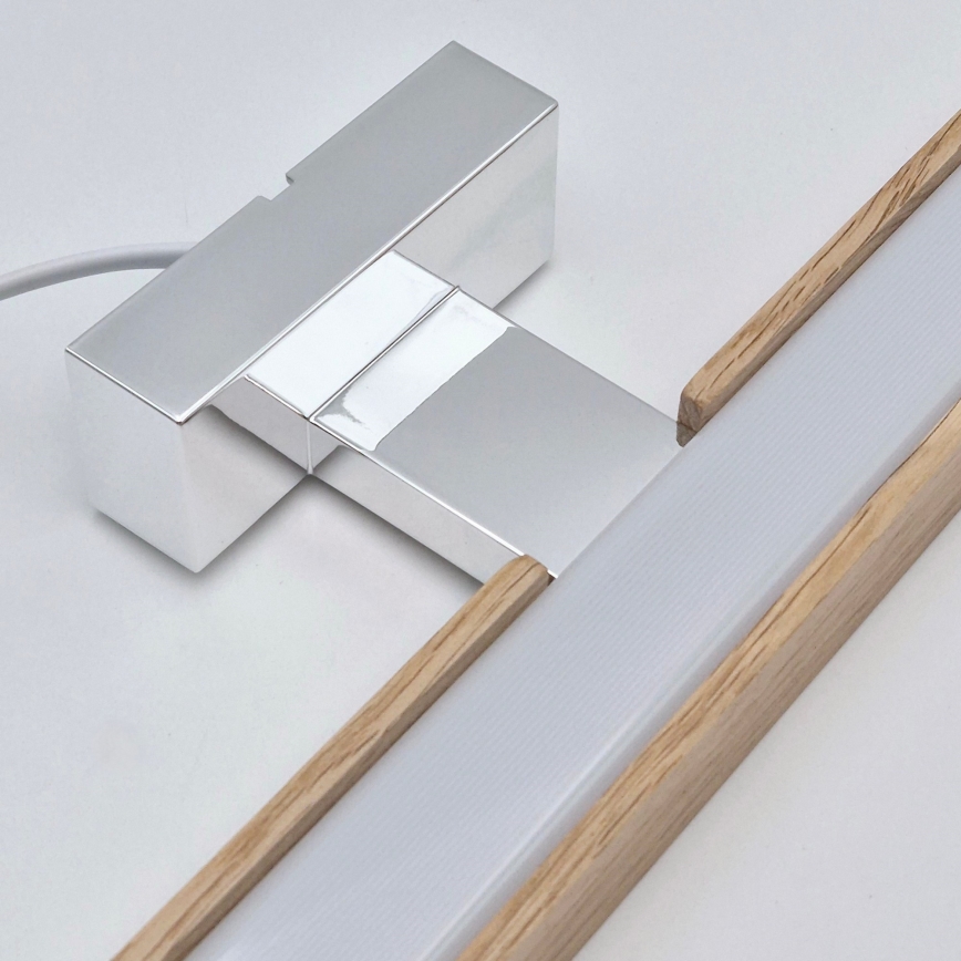 Brilagi - LED Bathroom mirror lighting WOODY MIRROR LED/15W/230V 90 cm IP44 oak/shiny chrome