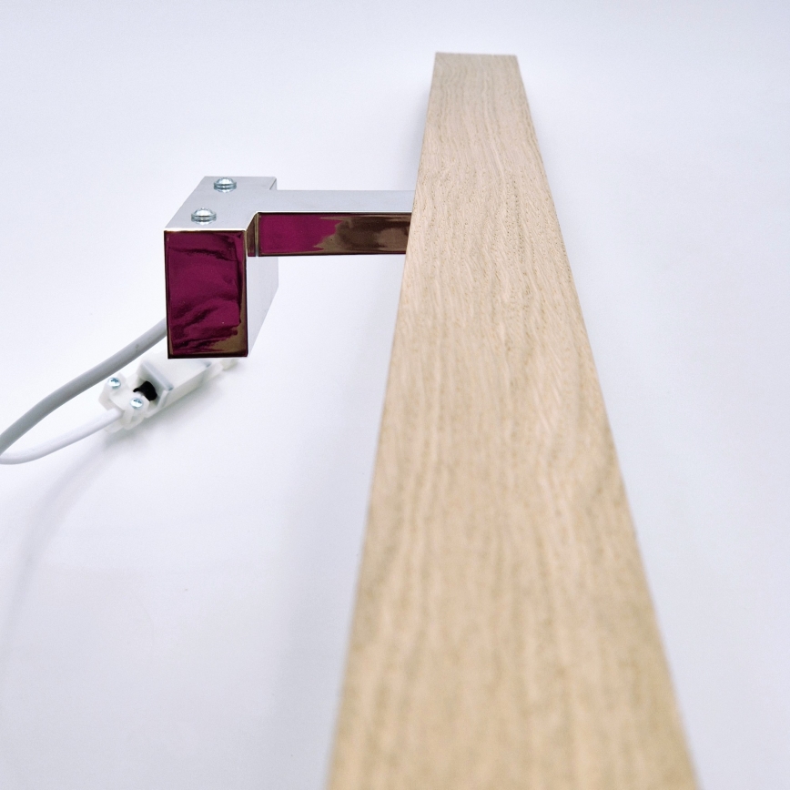 Brilagi - LED Bathroom mirror lighting WOODY MIRROR LED/15W/230V 90 cm IP44 oak/shiny chrome