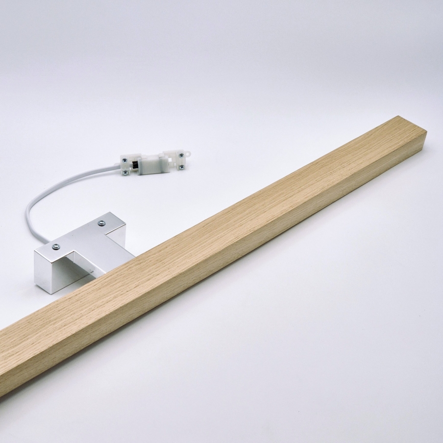 Brilagi - LED Bathroom mirror lighting WOODY MIRROR LED/15W/230V 90 cm IP44 oak/shiny chrome