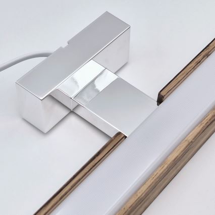 Brilagi - LED Bathroom mirror lighting WOODY MIRROR LED/15W/230V 90 cm IP44 oak walnut/shiny chrome