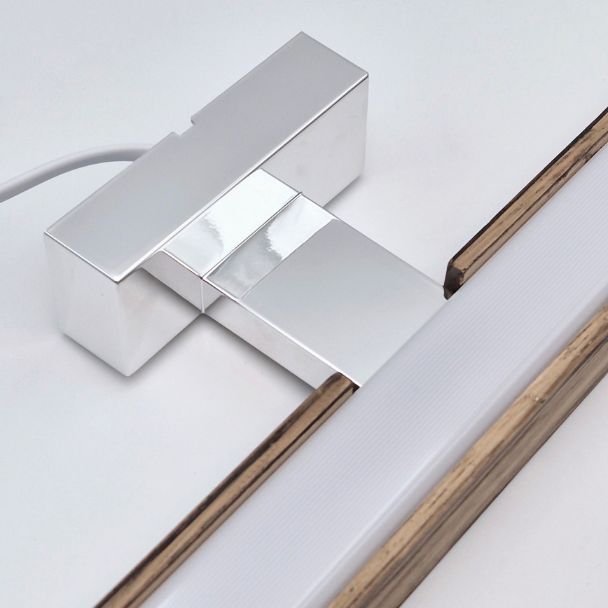 Brilagi - LED Bathroom mirror lighting WOODY MIRROR LED/15W/230V 90 cm IP44 oak walnut/shiny chrome