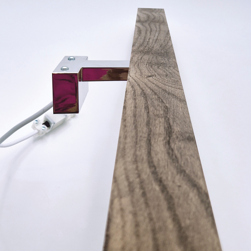 Brilagi - LED Bathroom mirror lighting WOODY MIRROR LED/15W/230V 90 cm IP44 oak walnut/shiny chrome