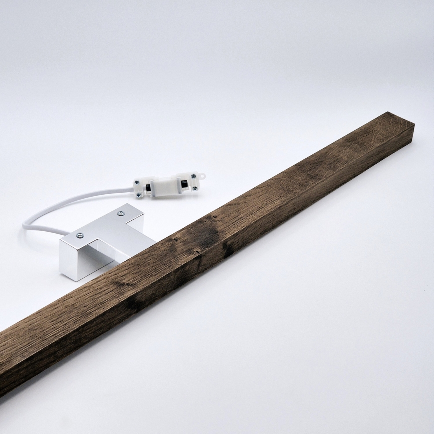 Brilagi - LED Bathroom mirror lighting WOODY MIRROR LED/15W/230V 90 cm IP44 oak walnut/shiny chrome