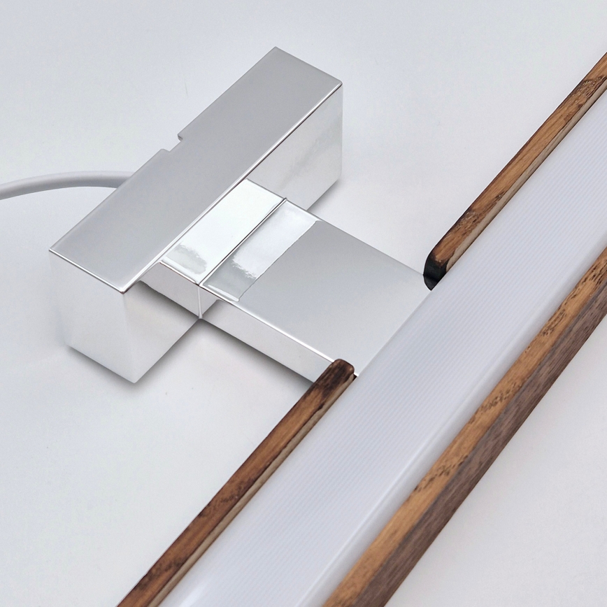 Brilagi - LED Bathroom mirror lighting WOODY MIRROR LED/15W/230V 90 cm IP44 oak cherry/shiny chrome