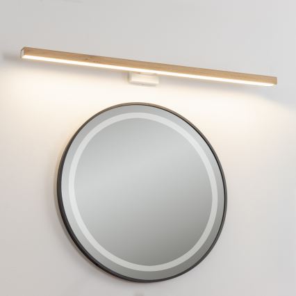 Brilagi - LED Bathroom mirror lighting WOODY MIRROR LED/15W/230V 90 cm IP44 oak/white