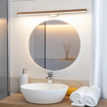 Brilagi - LED Bathroom mirror lighting WOODY MIRROR LED/15W/230V 90 cm IP44 oak cherry/white