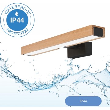 Brilagi - LED Bathroom mirror lighting WOODY MIRROR LED/8W/230V 40 cm IP44 oak/black