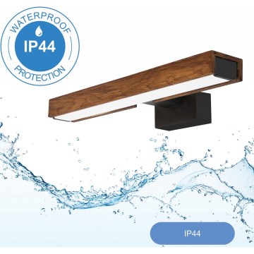 Brilagi - LED Bathroom mirror lighting WOODY MIRROR LED/8W/230V 40 cm IP44 oak cherry/black