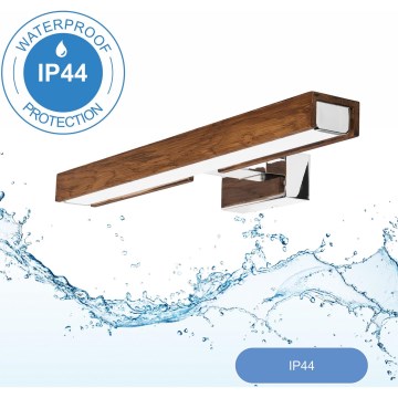 Brilagi - LED Bathroom mirror lighting WOODY MIRROR LED/8W/230V 40 cm IP44 oak cherry/shiny chrome