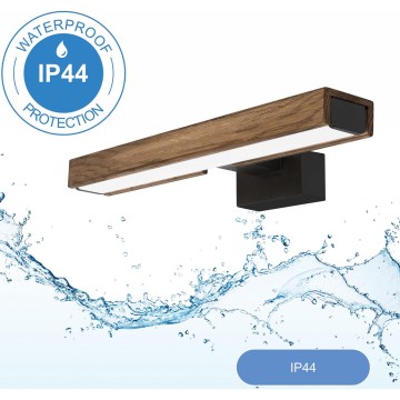 Brilagi - LED Bathroom mirror lighting WOODY MIRROR LED/8W/230V 40 cm IP44 oak walnut/black