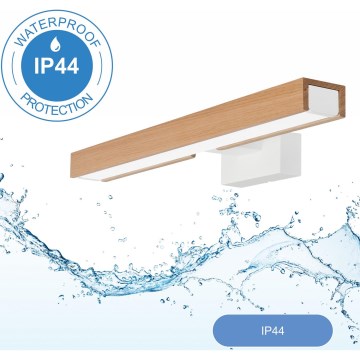 Brilagi - LED Bathroom mirror lighting WOODY MIRROR LED/8W/230V 40 cm IP44 oak/white