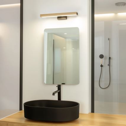 Brilagi - LED Bathroom mirror lighting WOODY MIRROR LED/8W/230V 40 cm IP44 oak/black