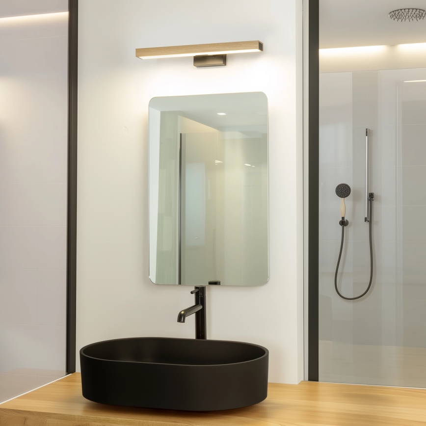 Brilagi - LED Bathroom mirror lighting WOODY MIRROR LED/8W/230V 40 cm IP44 oak/black