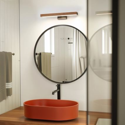 Brilagi - LED Bathroom mirror lighting WOODY MIRROR LED/8W/230V 40 cm IP44 oak cherry/black