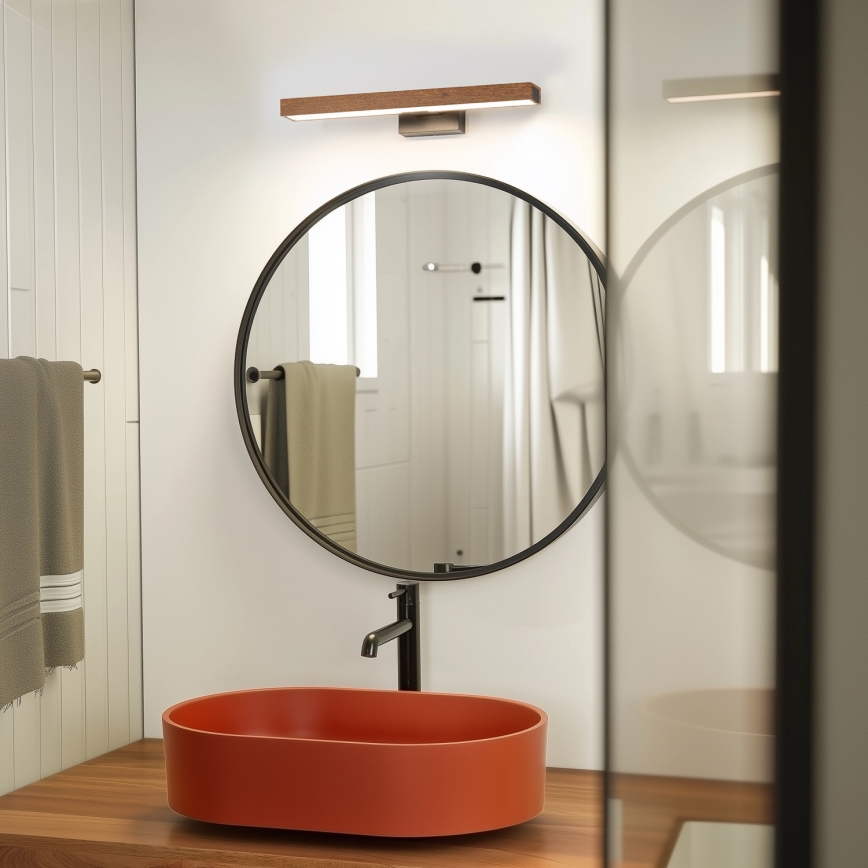 Brilagi - LED Bathroom mirror lighting WOODY MIRROR LED/8W/230V 40 cm IP44 oak cherry/black