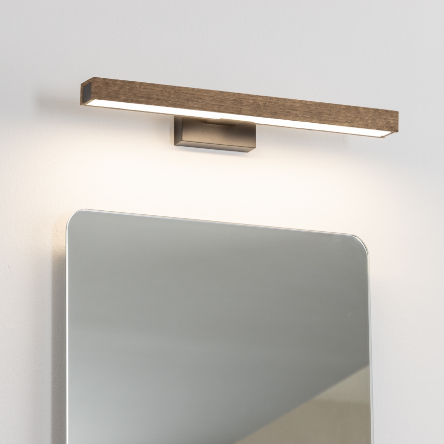 Brilagi - LED Bathroom mirror lighting WOODY MIRROR LED/8W/230V 40 cm IP44 oak walnut/black