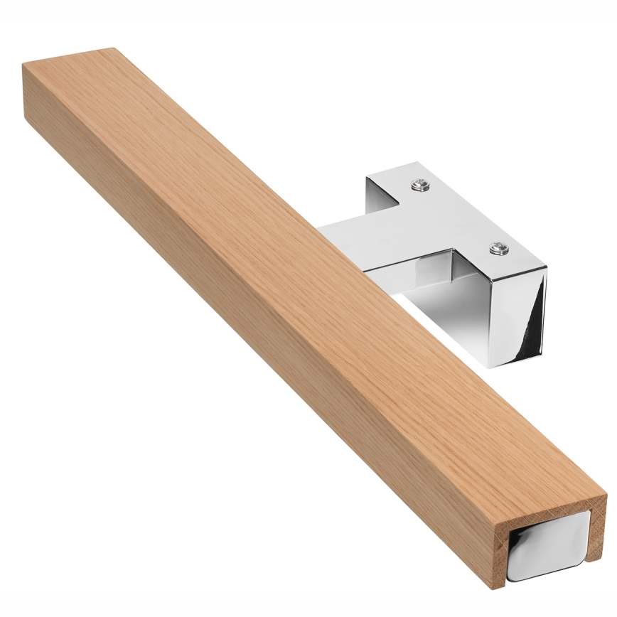 Brilagi - LED Bathroom mirror lighting WOODY MIRROR LED/8W/230V 40 cm IP44 oak/shiny chrome