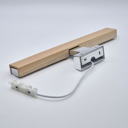 Brilagi - LED Bathroom mirror lighting WOODY MIRROR LED/8W/230V 40 cm IP44 oak/shiny chrome