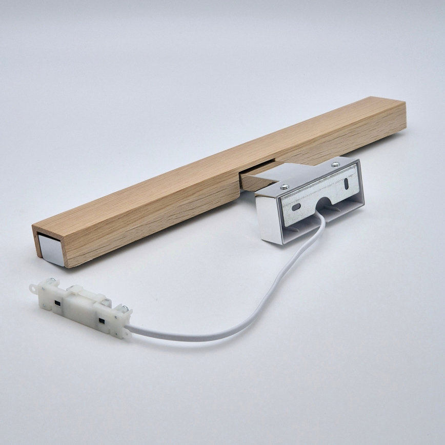 Brilagi - LED Bathroom mirror lighting WOODY MIRROR LED/8W/230V 40 cm IP44 oak/shiny chrome