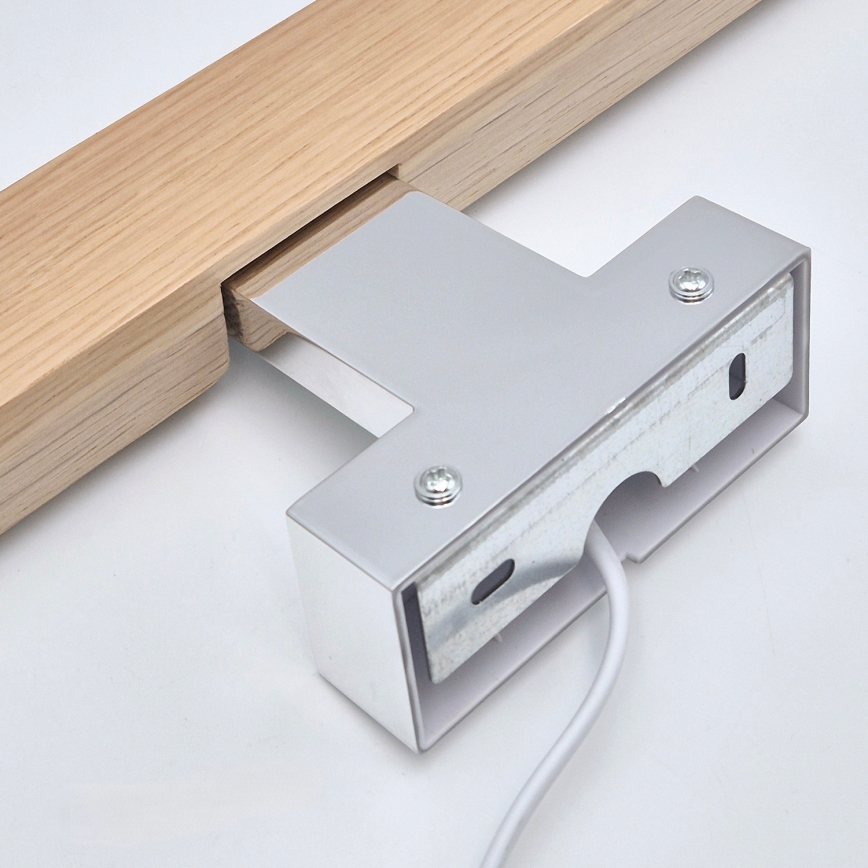 Brilagi - LED Bathroom mirror lighting WOODY MIRROR LED/8W/230V 40 cm IP44 oak/shiny chrome